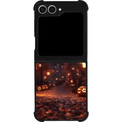 Coque Samsung Galaxy Z Flip6 - Silicone rigide noir Halloween 2025 Haunted house