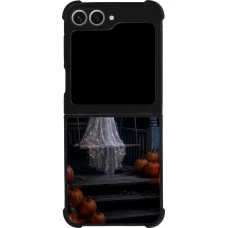 Samsung Galaxy Z Flip6 Case Hülle - Silikon schwarz Halloween 2026 Ghost on a swing