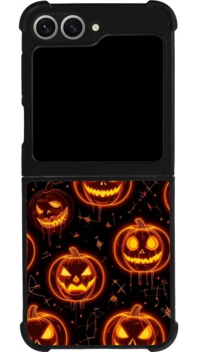 Samsung Galaxy Z Flip6 Case Hülle - Silikon schwarz Halloween 2026 Pattern Pumpkins
