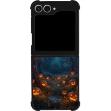 Coque Samsung Galaxy Z Flip6 - Silicone rigide noir Halloween 2026 Road of Pumpkins