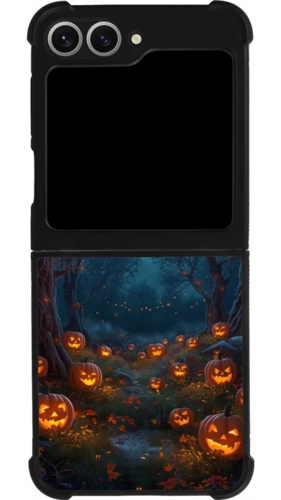 Samsung Galaxy Z Flip6 Case Hülle - Silikon schwarz Halloween 2026 Road of Pumpkins