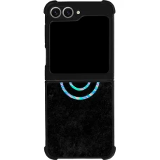 Coque Samsung Galaxy Z Flip6 - Silicone rigide noir Happy smiely irisé