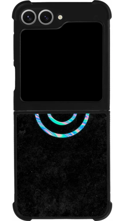 Coque Samsung Galaxy Z Flip6 - Silicone rigide noir Happy smiely irisé