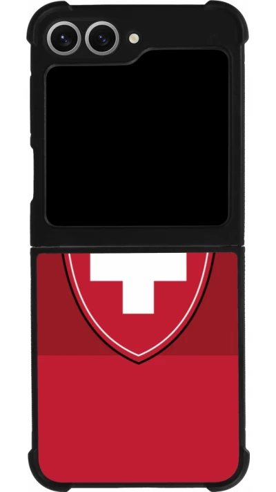 Coque Samsung Galaxy Z Flip6 - Silicone rigide noir Hockey World Championship Ecusson Suisse