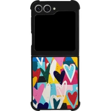 Samsung Galaxy Z Flip6 Case Hülle - Silikon schwarz Joyful Hearts