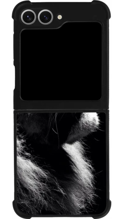 Samsung Galaxy Z Flip6 Case Hülle - Silikon schwarz Lion looking up