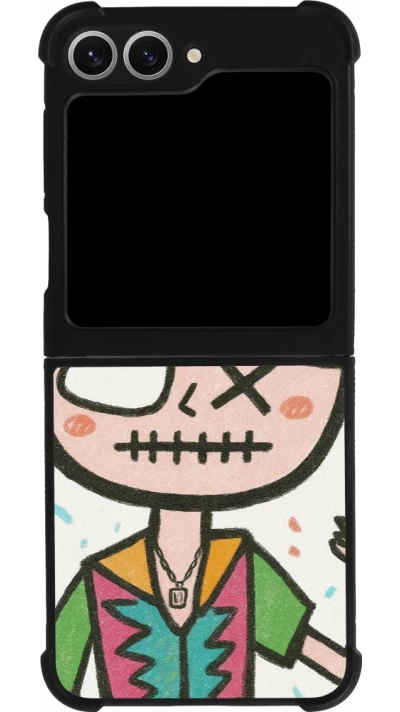 Samsung Galaxy Z Flip6 Case Hülle - Silikon schwarz Little Girl Sketch