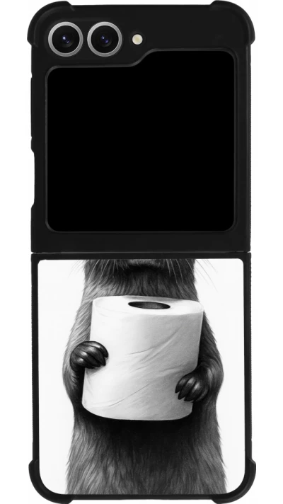Samsung Galaxy Z Flip6 Case Hülle - Silikon schwarz Otter Toilettenpapier