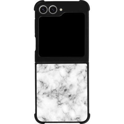 Coque Samsung Galaxy Z Flip6 - Silicone rigide noir Marble 01