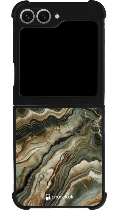 Samsung Galaxy Z Flip6 Case Hülle - Silikon schwarz Oliv Marmor