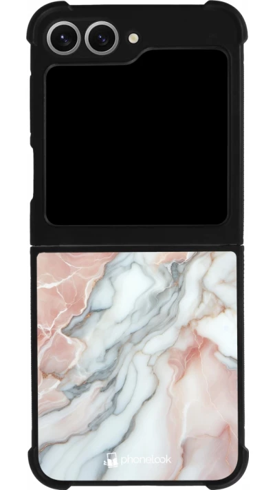 Samsung Galaxy Z Flip6 Case Hülle - Silikon schwarz Rosa Leuchtender Marmor