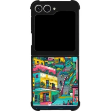 Coque Samsung Galaxy Z Flip6 - Silicone rigide noir Medellin Comuna 13 Art