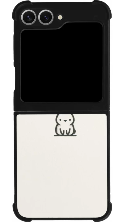 Coque Samsung Galaxy Z Flip6 - Silicone rigide noir Minimal bunny cutie