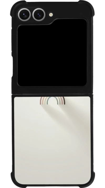 Coque Samsung Galaxy Z Flip6 - Silicone rigide noir Mini Rainbow Minimal