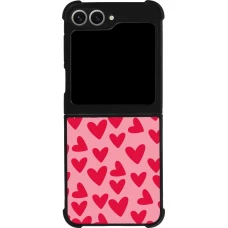 Coque Samsung Galaxy Z Flip6 - Silicone rigide noir Mom 2024 petits coeurs