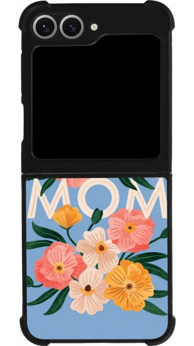 Samsung Galaxy Z Flip6 Case Hülle - Silikon schwarz Mom 2026 Flowers