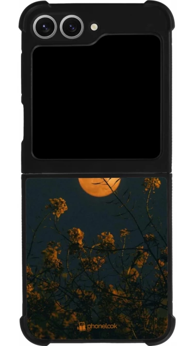 Samsung Galaxy Z Flip6 Case Hülle - Silikon schwarz Moon Flowers