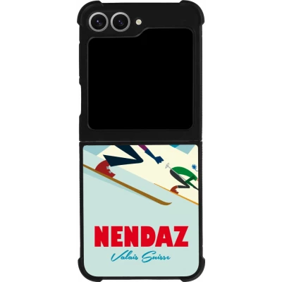 Coque Samsung Galaxy Z Flip6 - Silicone rigide noir Nendaz Ski Downhill