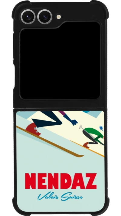 Samsung Galaxy Z Flip6 Case Hülle - Silikon schwarz Nendaz Ski Downhill