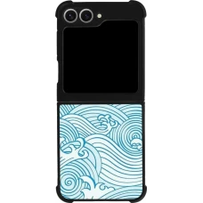 Samsung Galaxy Z Flip6 Case Hülle - Silikon schwarz Ocean Waves