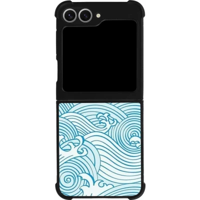 Coque Samsung Galaxy Z Flip6 - Silicone rigide noir Ocean Waves