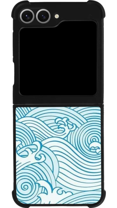 Samsung Galaxy Z Flip6 Case Hülle - Silikon schwarz Ocean Waves
