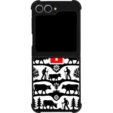 Coque Samsung Galaxy Z Flip6 - Silicone rigide noir Poya Suisse 3