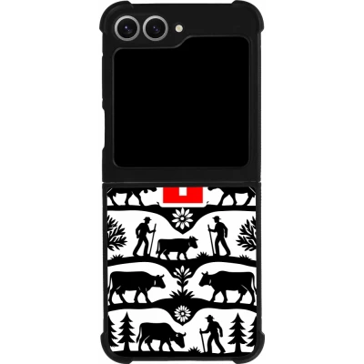 Coque Samsung Galaxy Z Flip6 - Silicone rigide noir Poya Suisse 3