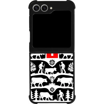 Coque Samsung Galaxy Z Flip6 - Silicone rigide noir Poya Suisse 3 noir