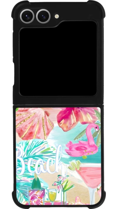 Samsung Galaxy Z Flip6 Case Hülle - Silikon schwarz Preppy Collage Aloha