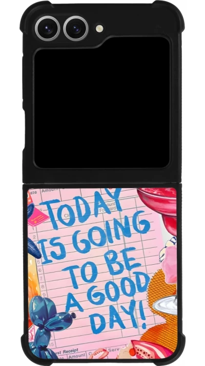 Samsung Galaxy Z Flip6 Case Hülle - Silikon schwarz Preppy Today is Going to be a good day