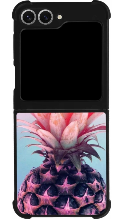 Samsung Galaxy Z Flip6 Case Hülle - Silikon schwarz Purple Pink Pineapple