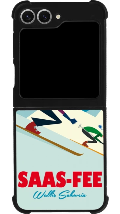 Samsung Galaxy Z Flip6 Case Hülle - Silikon schwarz Saas-Fee Ski Downhill