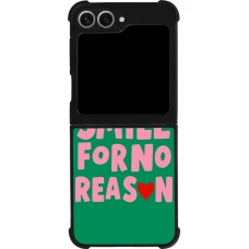 Coque Samsung Galaxy Z Flip6 - Silicone rigide noir Smile for no reason 2026