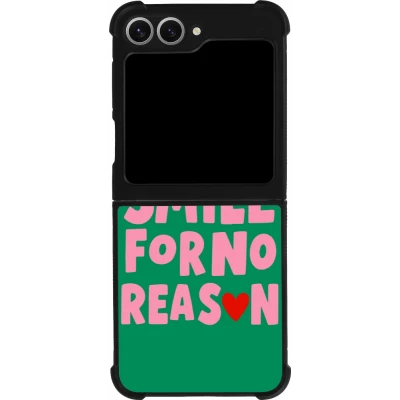 Coque Samsung Galaxy Z Flip6 - Silicone rigide noir Smile for no reason 2026