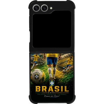 Samsung Galaxy Z Flip6 Case Hülle - Silikon schwarz Fussball Brasilien splash 2026