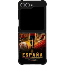 Coque Samsung Galaxy Z Flip6 - Silicone rigide noir Football Espagne splash 2026