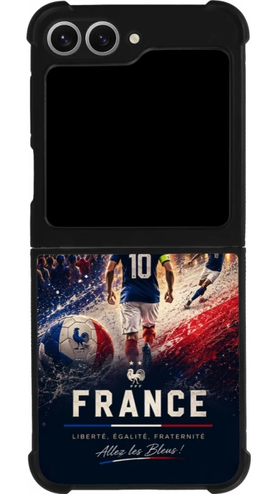 Coque Samsung Galaxy Z Flip6 - Silicone rigide noir Football France splash 2026
