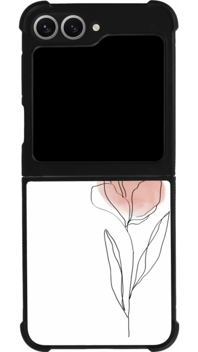 Samsung Galaxy Z Flip6 Case Hülle - Silikon schwarz Spring 23 minimalist flower