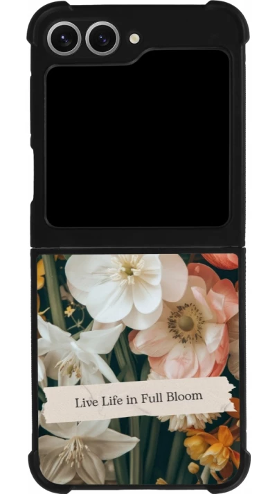 Coque Samsung Galaxy Z Flip6 - Silicone rigide noir Full Bloom Spring 2026