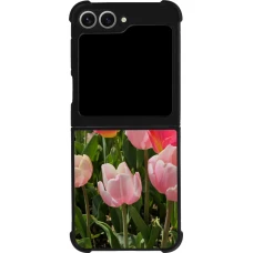 Coque Samsung Galaxy Z Flip6 - Silicone rigide noir Tulips Spring 2026