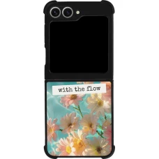 Samsung Galaxy Z Flip6 Case Hülle - Silikon schwarz Summer 2025 Grow with the flow