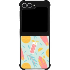 Samsung Galaxy Z Flip6 Case Hülle - Silikon schwarz Summer 2025 Pattern citron