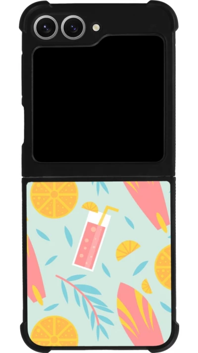 Samsung Galaxy Z Flip6 Case Hülle - Silikon schwarz Summer 2025 Pattern citron