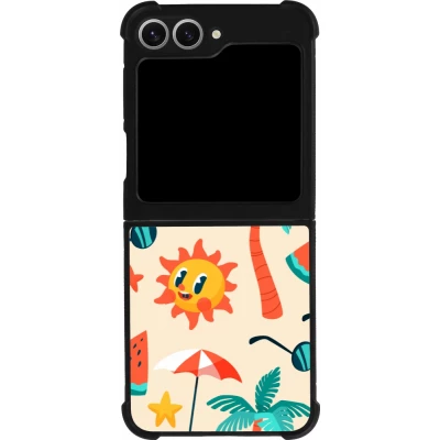 Samsung Galaxy Z Flip6 Case Hülle - Silikon schwarz Summer 2025 Pattern soleil