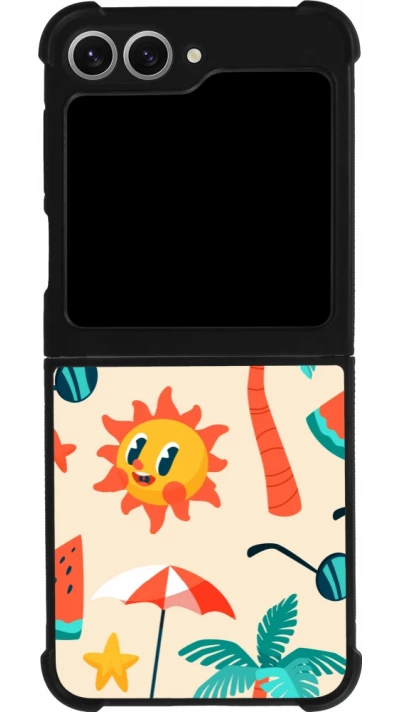 Samsung Galaxy Z Flip6 Case Hülle - Silikon schwarz Summer 2025 Pattern soleil