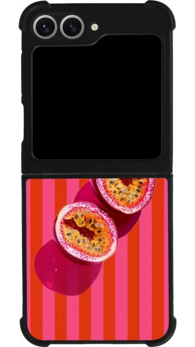 Coque Samsung Galaxy Z Flip6 - Silicone rigide noir Passion fruit Summer 2026