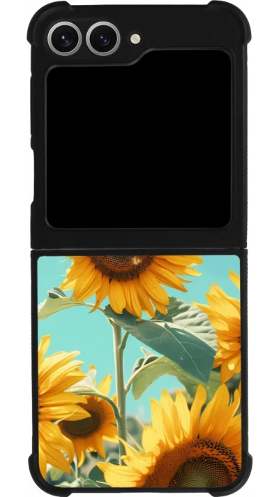Coque Samsung Galaxy Z Flip6 - Silicone rigide noir Sunflowers Summer 2026