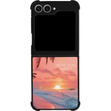Coque Samsung Galaxy Z Flip6 - Silicone rigide noir Watch more sunsets Summer 2026