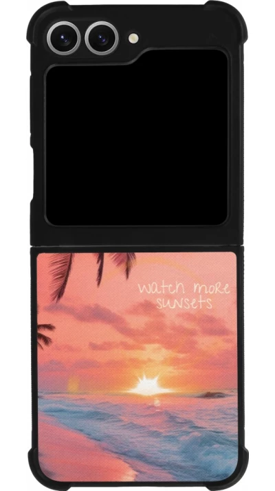 Coque Samsung Galaxy Z Flip6 - Silicone rigide noir Watch more sunsets Summer 2026